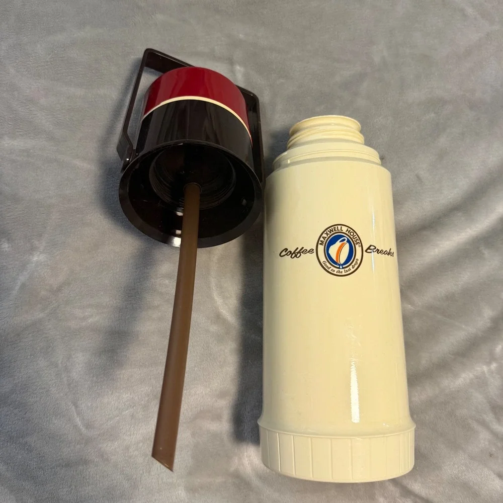 Vintage Maxwell House Coffee Pump Thermos 1 Liter‎ USA 1970s